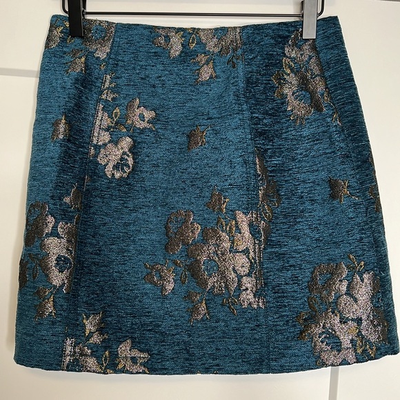 Woven Free People Movin On Teal Mini Skirt Size 4 - Picture 8 of 10